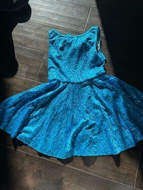 Weissman Shimmer Teal Sequin Dance Dress